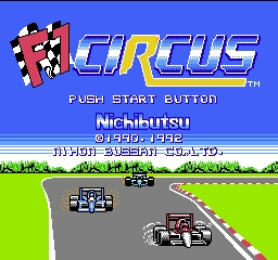 F1 Circus title screen for Famicom